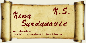 Nina Surdanović vizit kartica